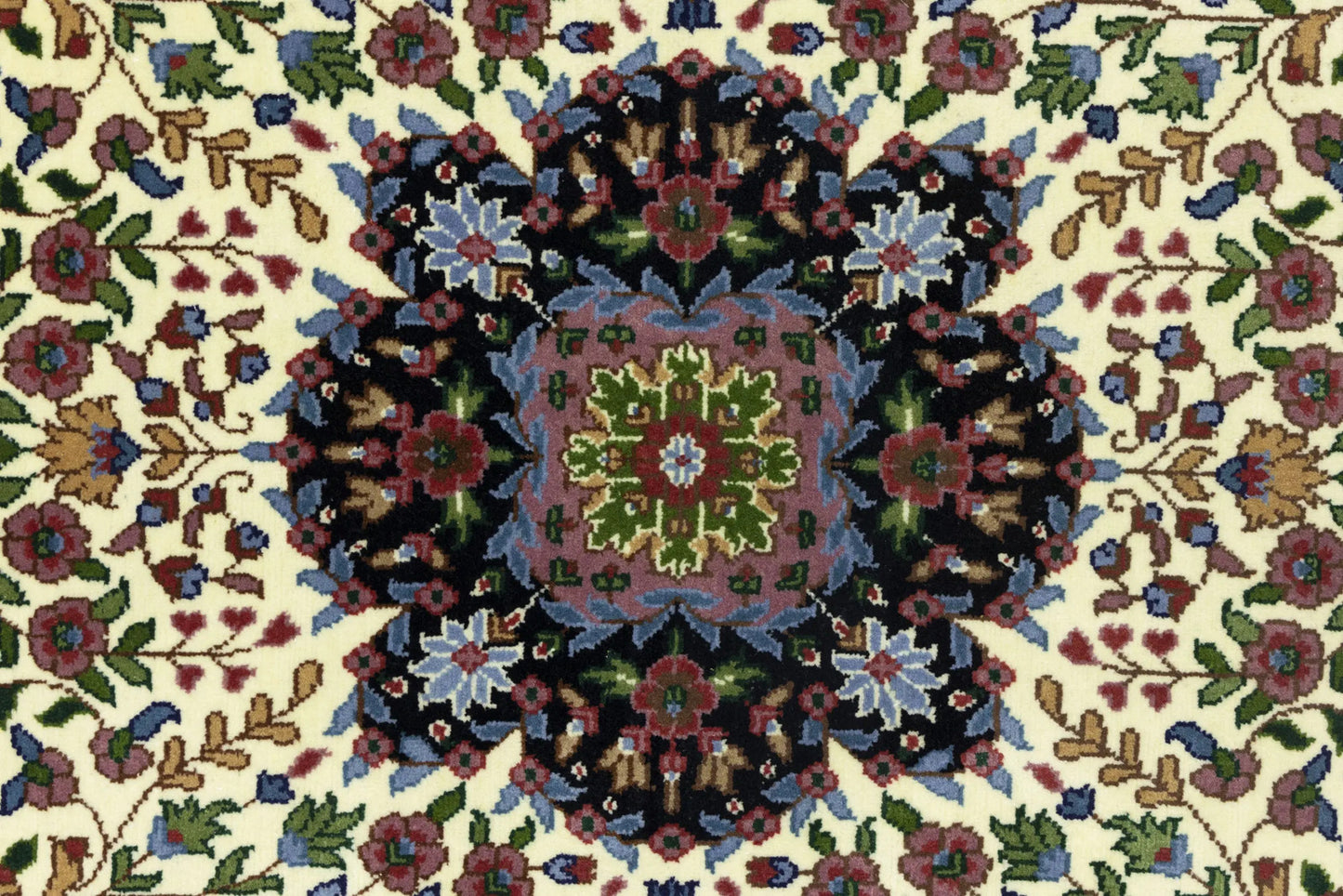 Cream Floral Traditional Style 5X7 Kirman Oriental Rug Home Decor Wool Carpet