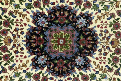 Cream Floral Traditional Style 5X7 Kirman Oriental Rug Home Decor Wool Carpet