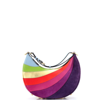 Fendi Fendigraphy Bag Striped Leather And Suede Small
