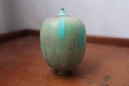 ROSE CABAT Feelie Turquoise Blue x Brown Vase (Ceramic) Rose Cabat Object