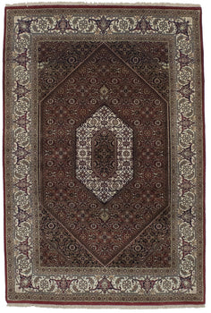 4X6 Ft Handmade Wool Indo-Bidjar Rug Floral