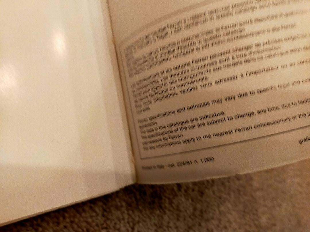 Ferrari 512Bb Owner'S Manual European Edition