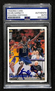 Kevin Garnett Hof Signed/Auto On Card 1995-96 Upper Deck Rc Card #275 Psa/Dna