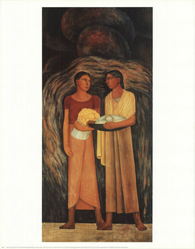 Diego Rivera Women With Flowers And Vegetables 