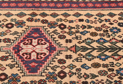 Handmade Vintage Tribal Oriental Rug 2X5 Ft