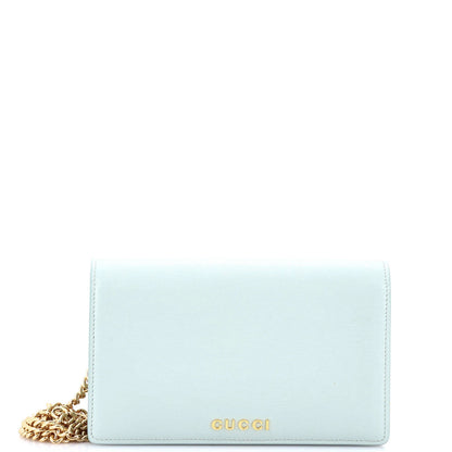 Gucci Script Logo Chain Wallet Leather Small