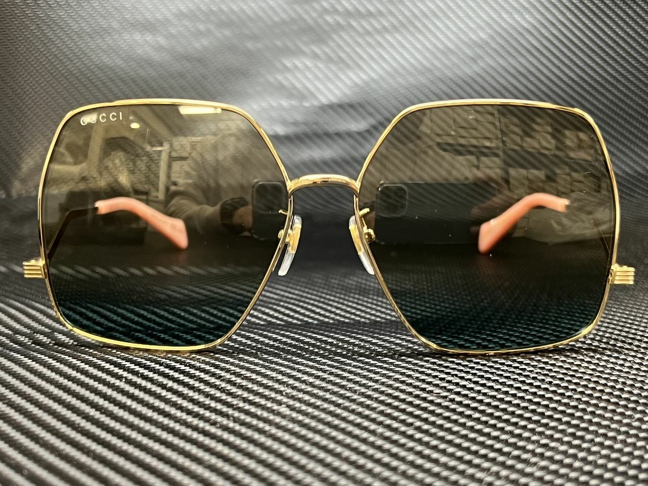 GUCCI GG1005S 001 Gold Hexagonal 61 mm Women's