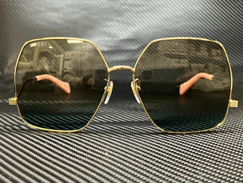 GUCCI GG1005S 001 Gold Hexagonal 61 mm Women's