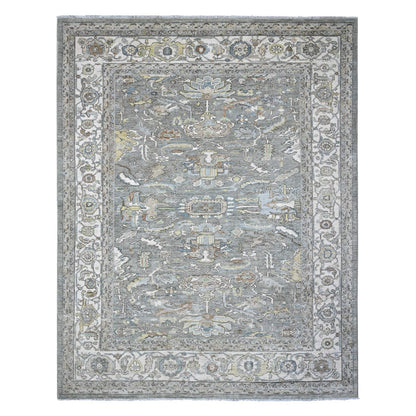 8'3"X10'5" Ultimate Gray Fine Aryana Peshawar Heris Oriental Rug