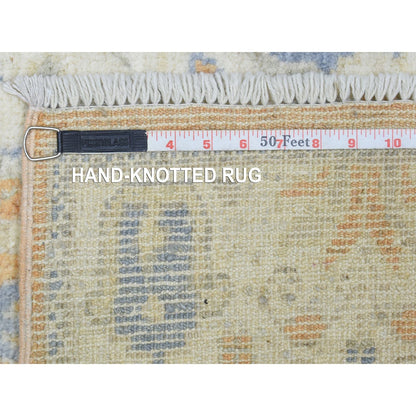 2'6"X19'2" Orange Hand Knotted Afghan Angora Oushak Soft Wool Runner Rug