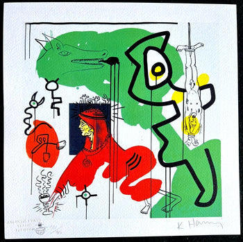 Keith Haring Lithograph Coa Signed Numbered Op Certified