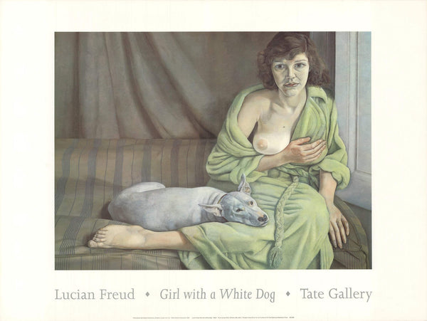 Contemp LUCIAN FREUD Girl with a White Dog 23.75" x 31.5" Offset Lithograph 1994