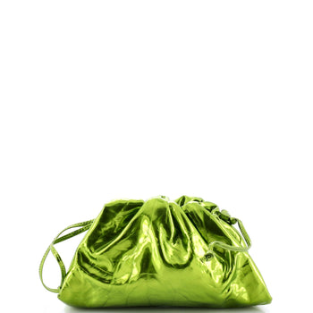 Bottega Veneta The Pouch Crinkled Metallic Leather Mini