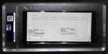 Johnny Unitas Hof Signed/Auto 2000 Bank Check Colts Psa/Dna Mint 9 192612
