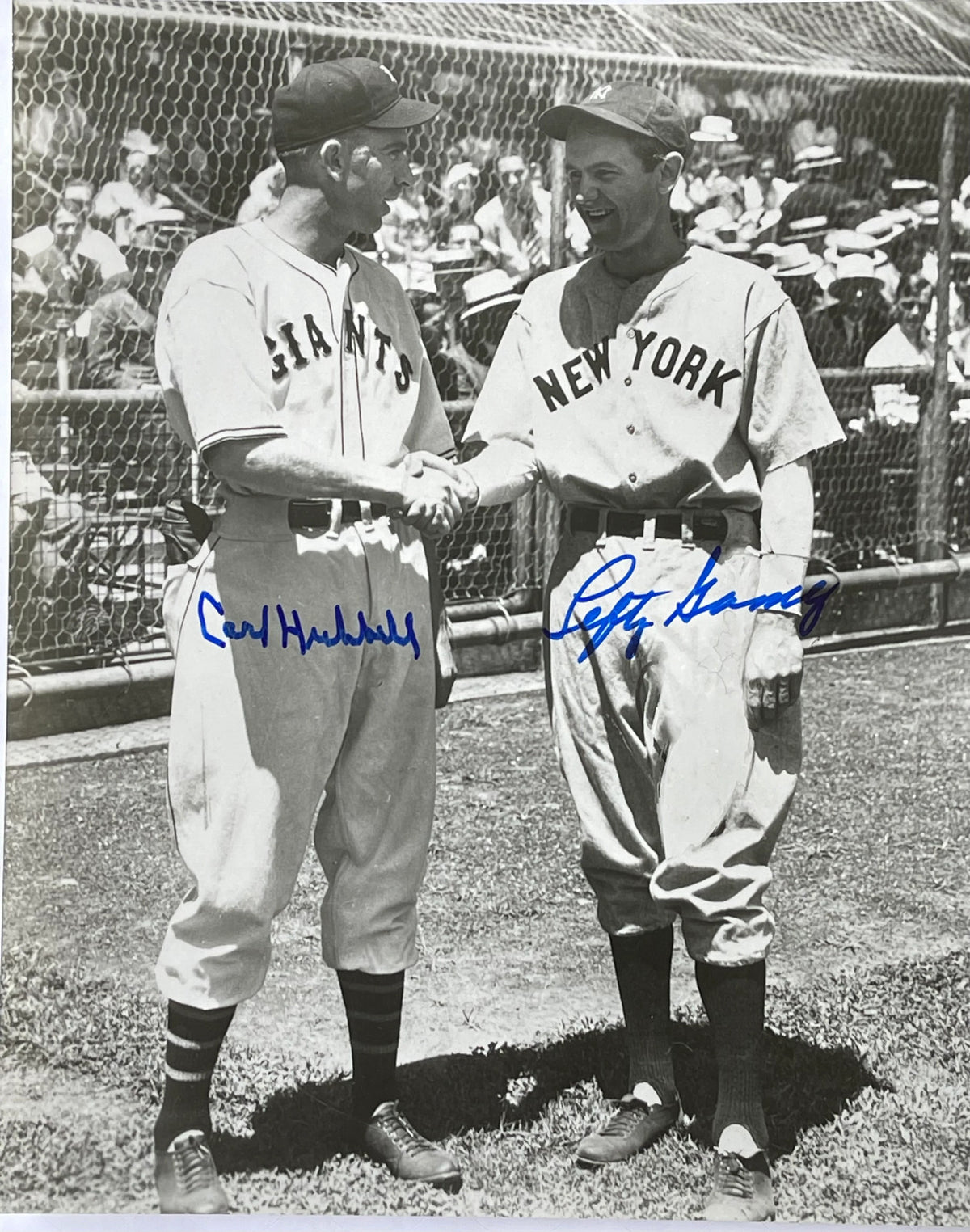 Carl Hubbell Gomez Lefty Autographed Baseball Photo 8x10 Beckett