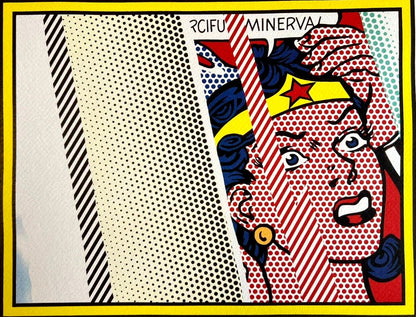 Roy Lichtenstein Lithograph Coa Signed Op Numbered (Wonder Woman)