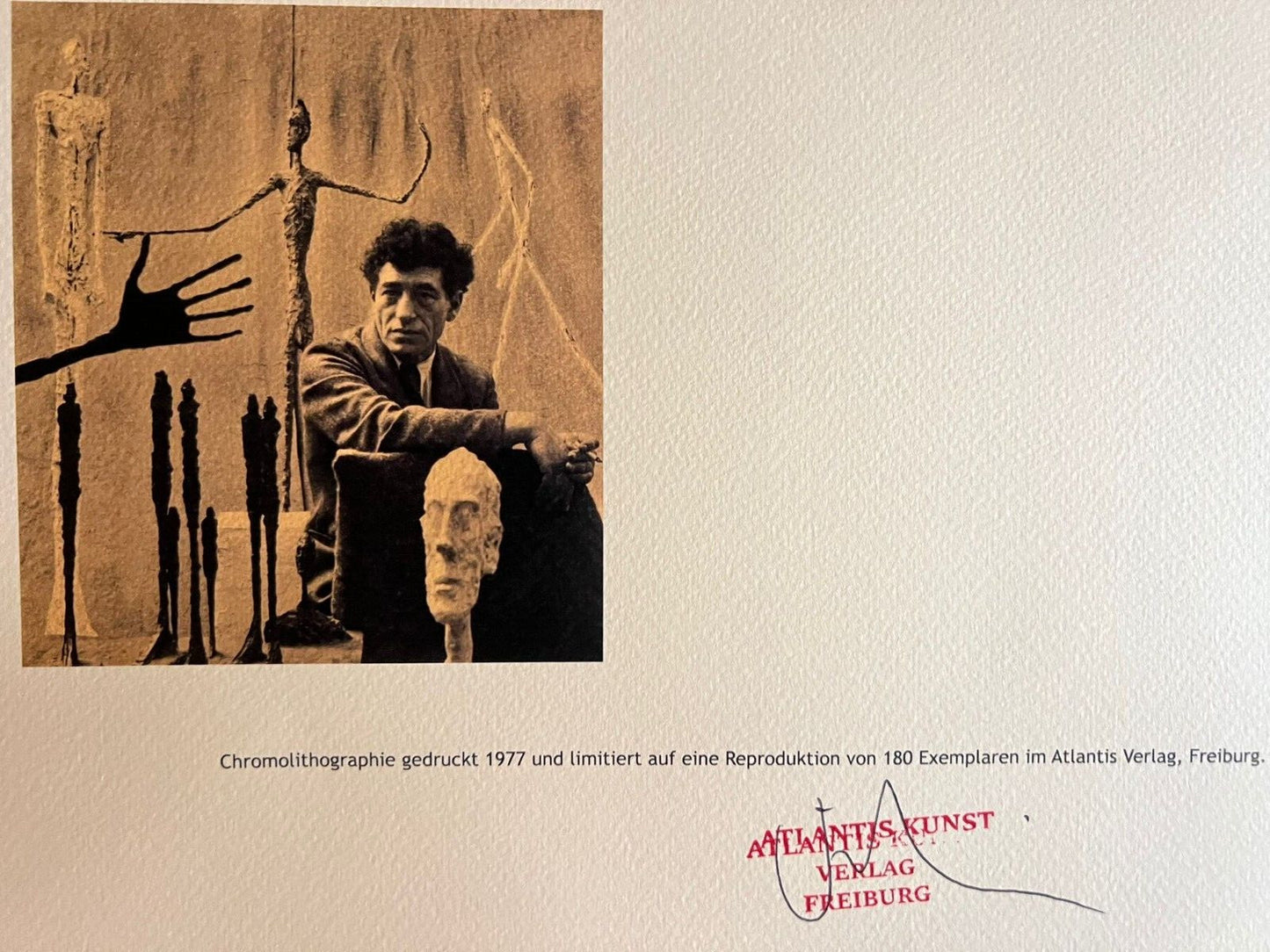 Alberto Giacometti Lithograph Coa Signed Hand Numbered In Pencil