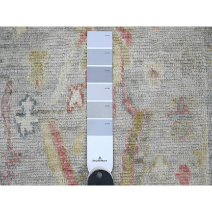 2'X3'1" Spanish Gray Afghan Angora Oushak Hand Knotted Pure Wool Mat Rug