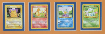Pokemon 9x14 Lithograph and 4 Card Collage Framed 198591