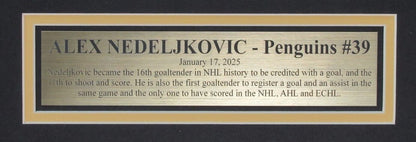 Alex Nedeljkovic Penguins Signed 16X20 Goal Photo