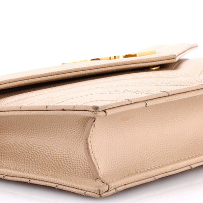 Saint Laurent Classic Monogram Wallet On Chain Matelasse Chevron Leather Small