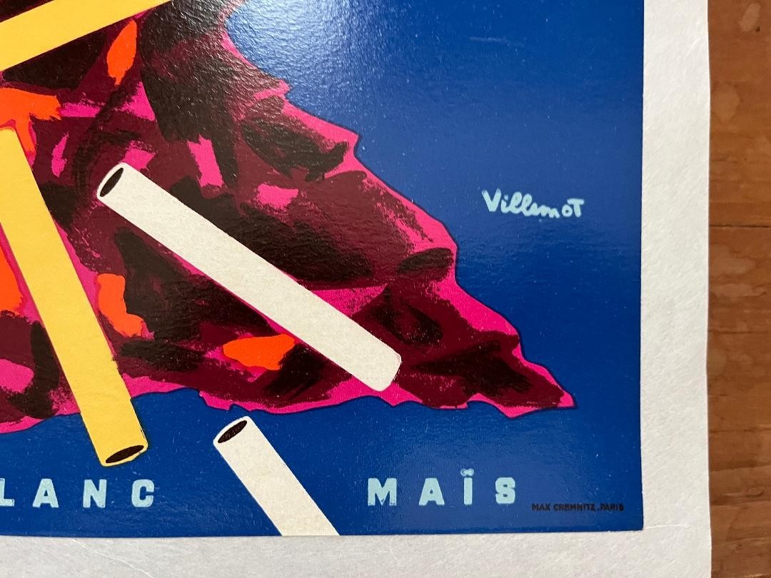 1960S Gitanes Caporal Poster By Bernard Villemot  French Tobacco Ad, Deadstock