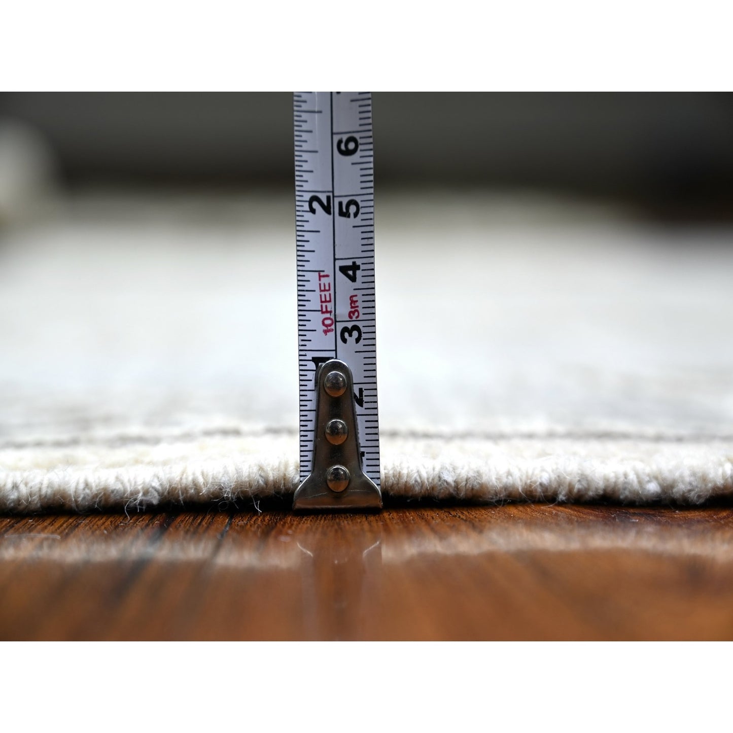 4'X5'8" Ash Gray Pure Wool Hand Knotted Fine Peshawar Oriental Rug