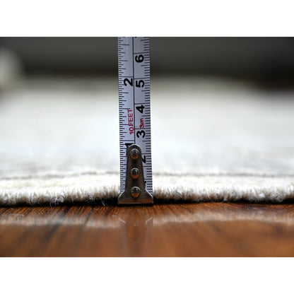 4'X5'8" Ash Gray Pure Wool Hand Knotted Fine Peshawar Oriental Rug