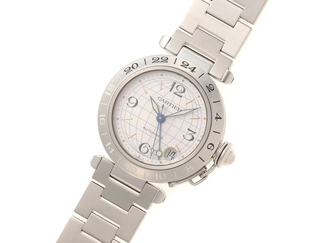 Cartier Pasha C Meridian Gmt W31029M7 Silver Automatic