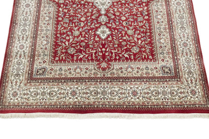 Extra Fine Handmade Wool Oriental Rug 6'5X9'9 ft Classic Floral Design Carpet