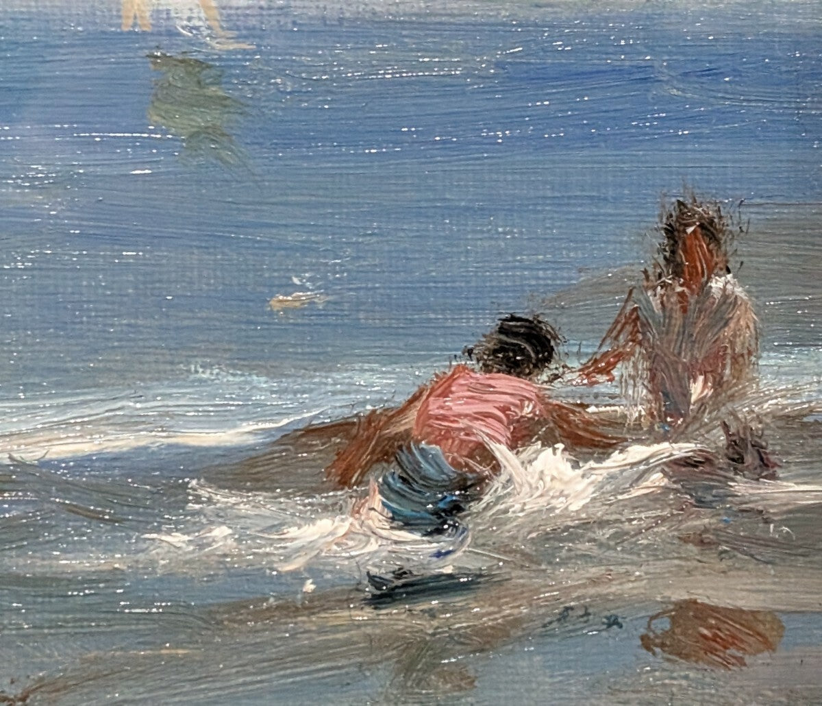 Jose A. Montalban White Parasol Original Oil Painting On Canvas Spanish Art