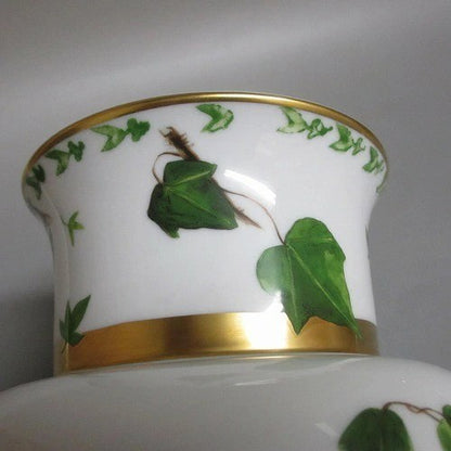 Collectible Raynaud Limoges Verdure Vase Ivy Pattern Porcelain with Gold Trim