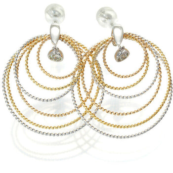 Diamond 0.083Ct/0.083Ct 3Color Circle Twist Earrings 18K Yg/Wg/Rg