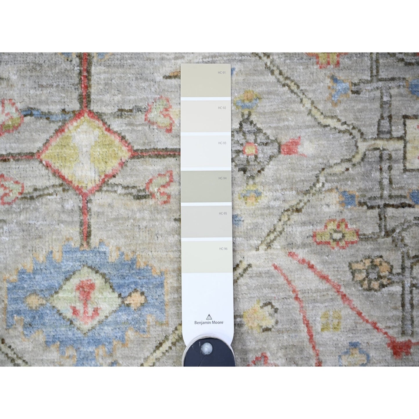 8'X8' Gray Ziegler Mahal Hand Knotted Pure Wool Round Oriental Rug