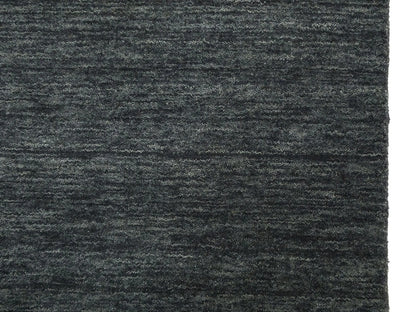 Charcoal Solid Hand-Loomed 3X10 Gabbeh Wool Rug Oriental Home Decor Carpet