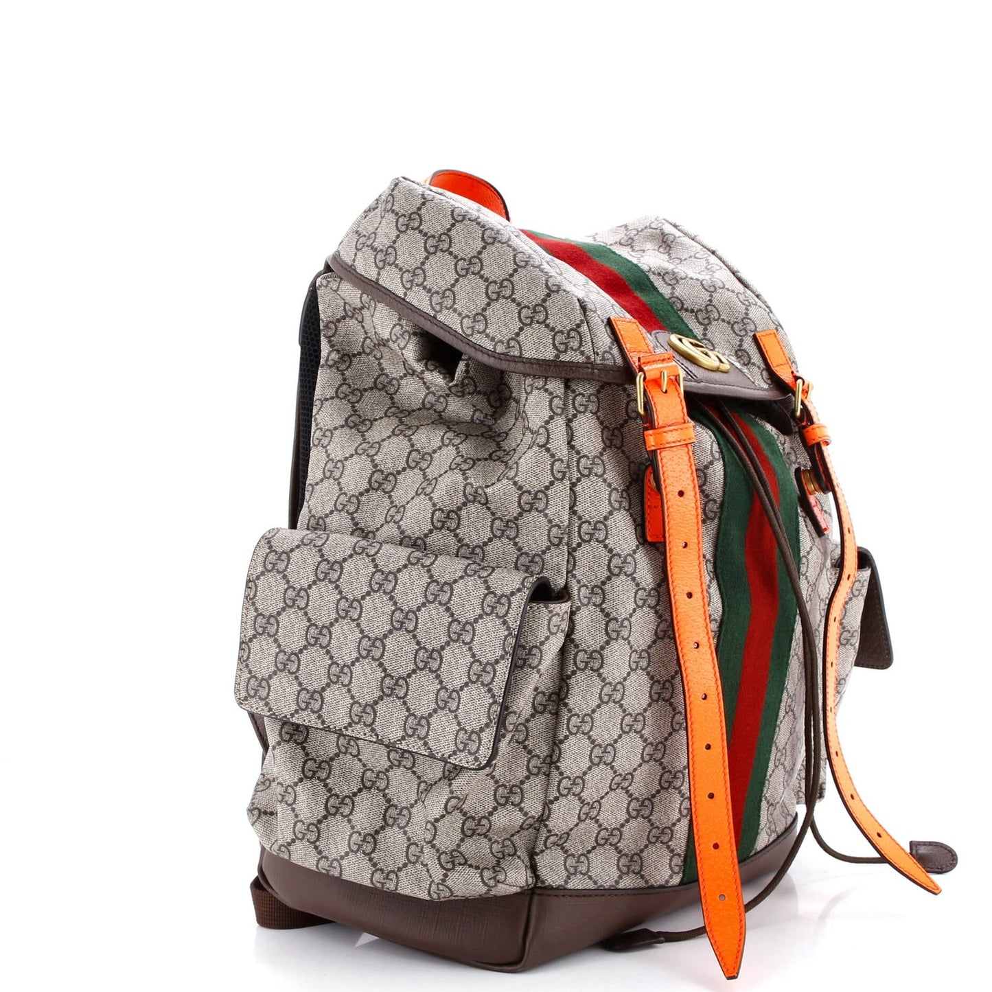 Gucci Ophidia Flap Backpack Gg Coated Canvas Medium