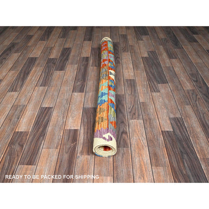 4'7"X6'2" Colorful Flat Weave Afghan Kilim 100% Wool Hand Woven Rug