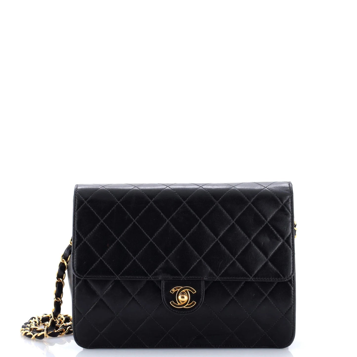 Chanel Vintage Clutch With Chain Quilted Leather Small