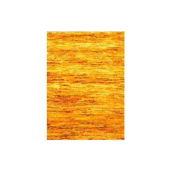 2'X3' Gold Color Hand Knotted Plain Solid Design Pure Sari Silk Mat Rug
