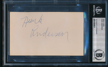 Hunk Anderson Hof Signed/Auto 3X5 Index Card