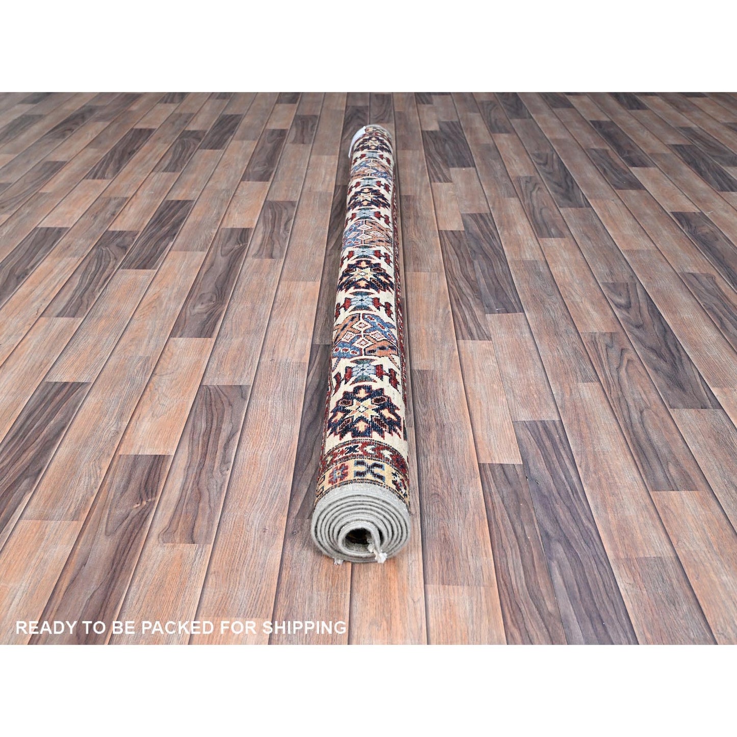 6'X6' Gray Afghan Super Kazak Wool Hand Knotted Oriental Square Rug