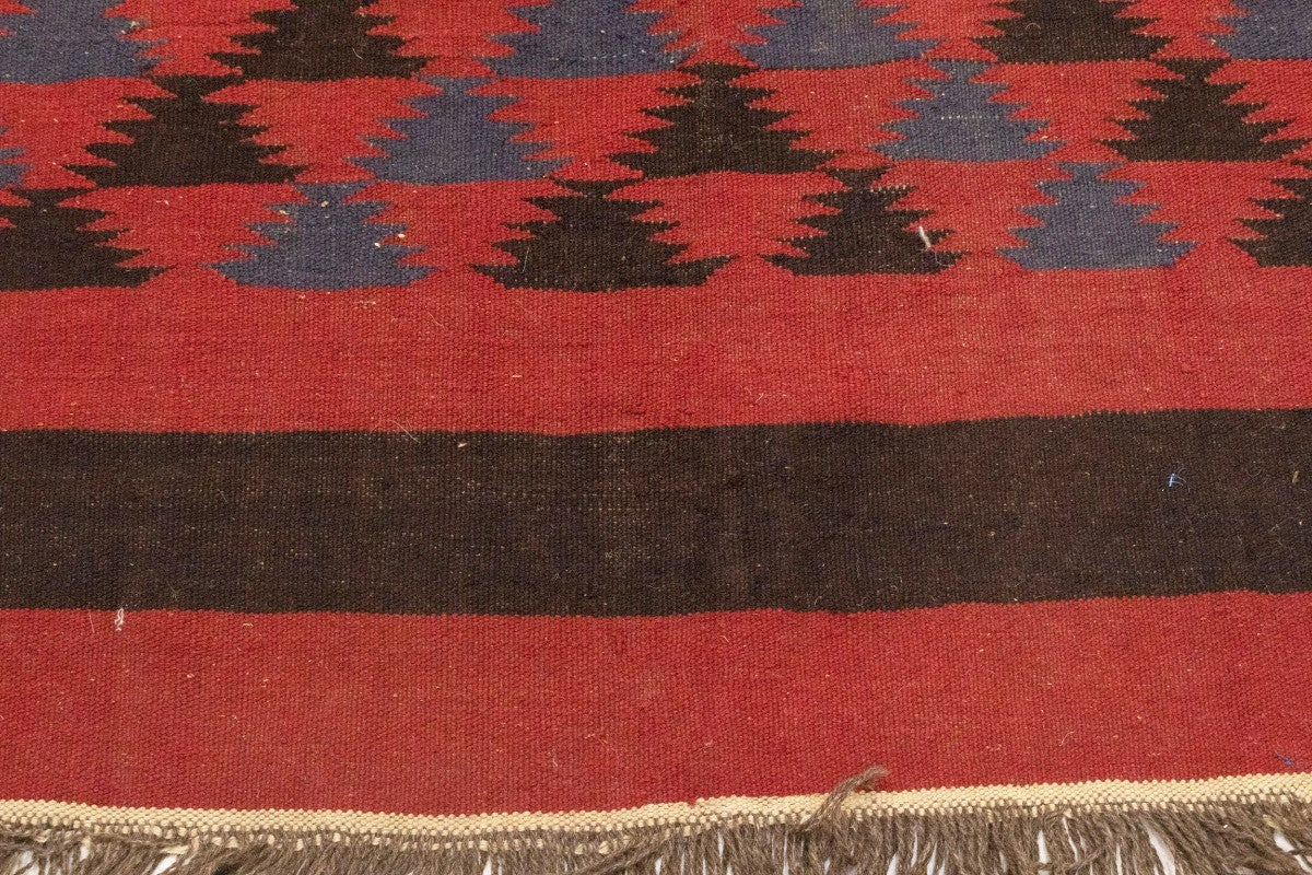 4'7X12'6 Vintage Kilim Sumak Runner Rug Tribal Flat-Weave Oriental Carpet