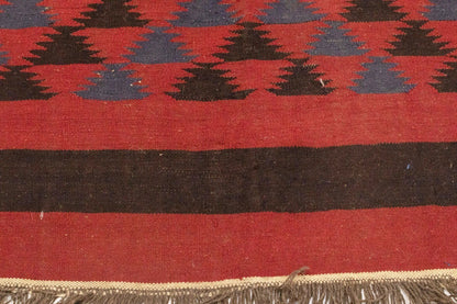 4'7X12'6 Vintage Kilim Sumak Runner Rug Tribal Flat-Weave Oriental Carpet