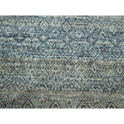 9'X12'2" Gray Kohinoor Small Repetitive Design Soft Wool Hand Knotted Rug