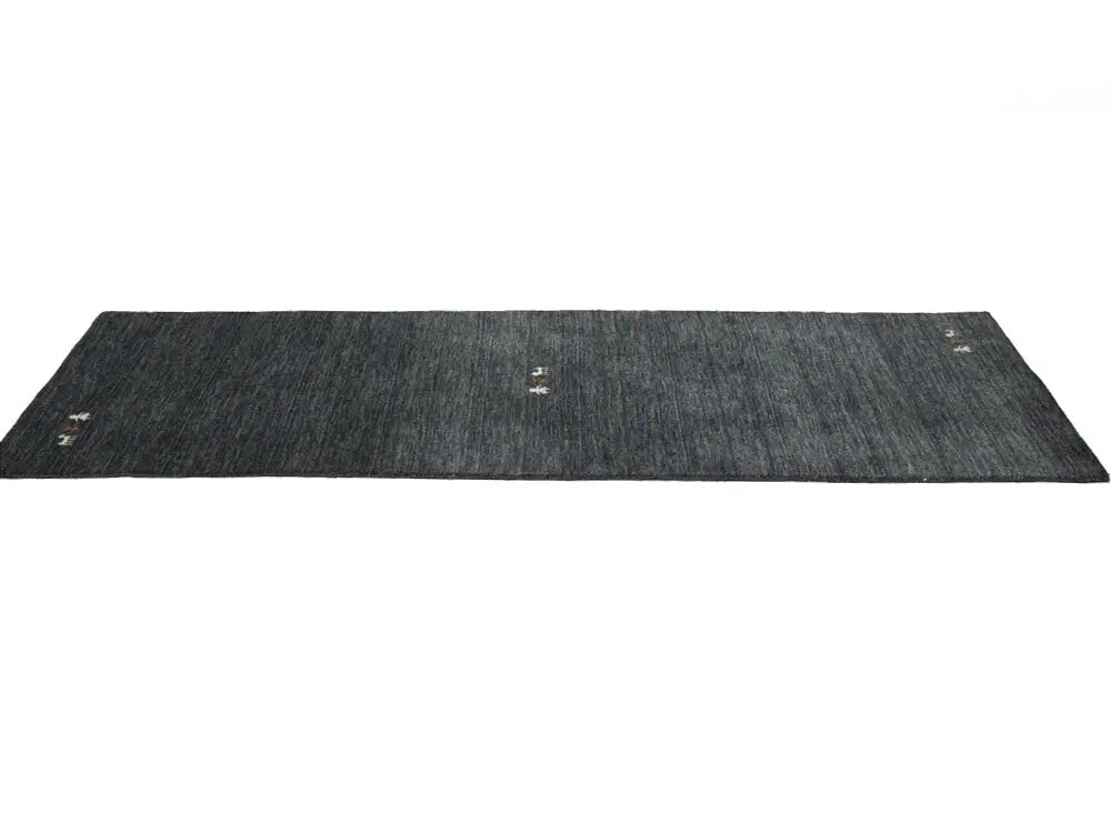 Plush Gabbeh Runner Rug Charcoal Tribal Modern