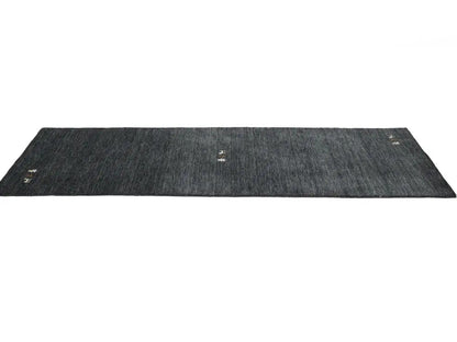 Plush Gabbeh Runner Rug Charcoal Tribal Modern