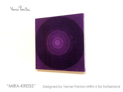 Vintage Verner Panton Mira X Kreiss Velvet Art Board Purple Square Mid Century