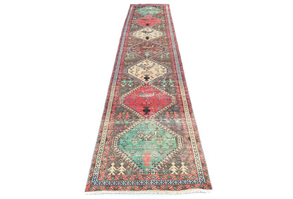 Vintage Oriental Runner Rug Tribal Farmho Hallway