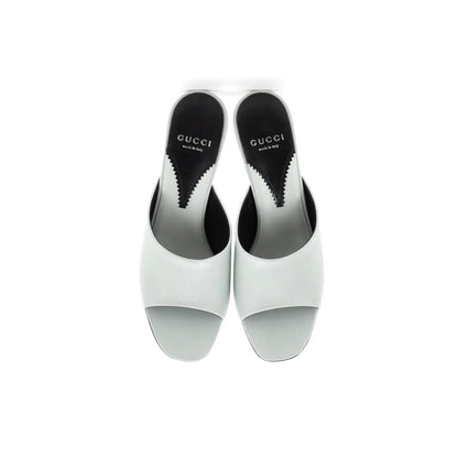 Gucci Women'S Interlocking G Heels Slide Sandals Leather