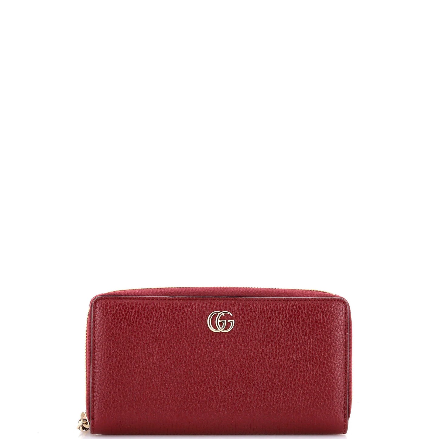 Gucci Gg Marmont Bamboo Zip Around Wallet Leather